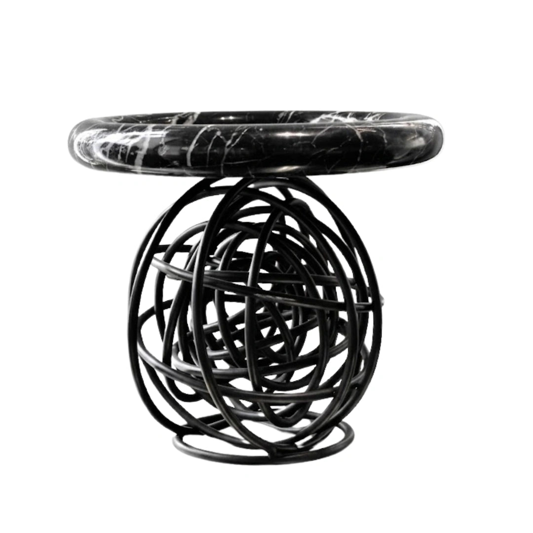 Realm Marble And Metal Wire Tray