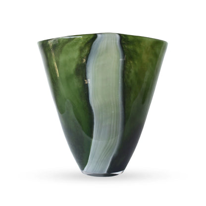 Riverstone glass vase green marbled decorative vase for modern home interiors