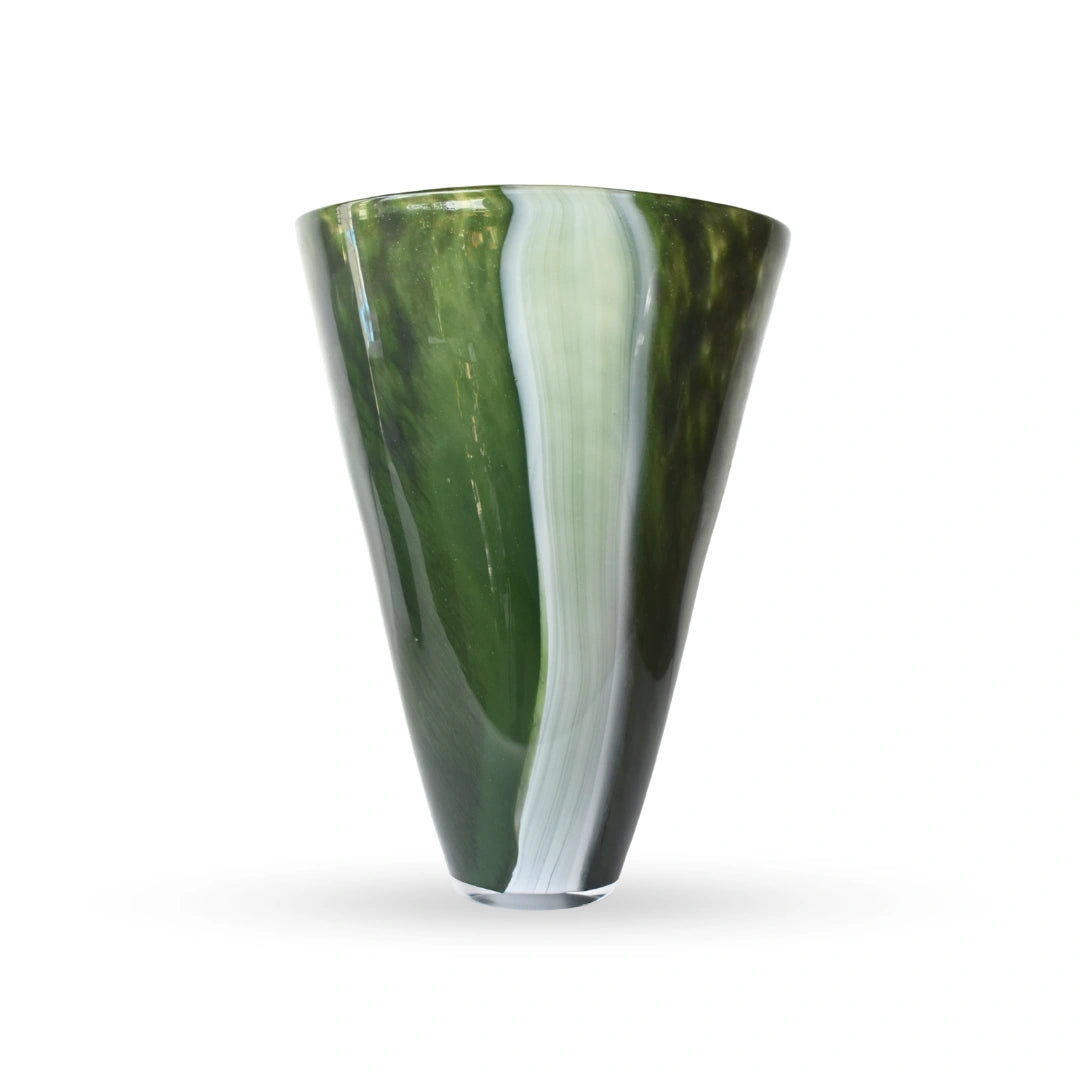 Riverstone glass vase green marbled decorative vase for modern home interiors
