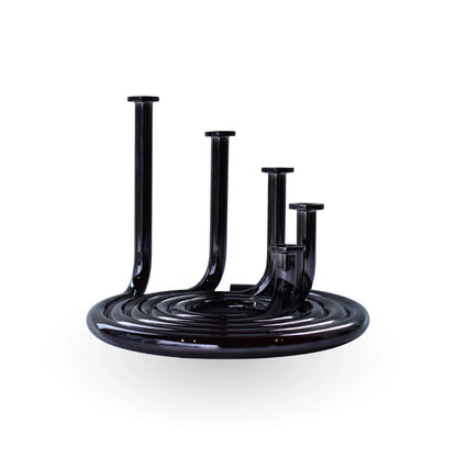 Roux chrome coil candle holder black metal luxury table decor for modern home decor