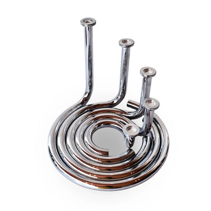Roux chrome coil candle holder silver metal luxury table decor for modern home decor