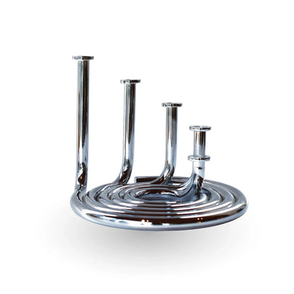 Roux chrome coil candle holder silver metal luxury table decor for modern home decor