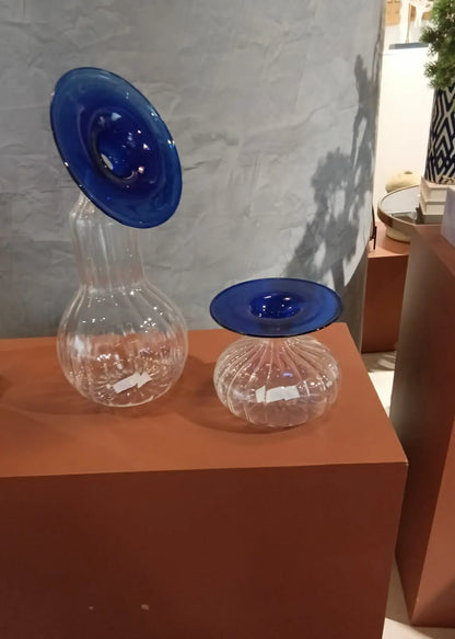 Sapphire Crown Glass Vase