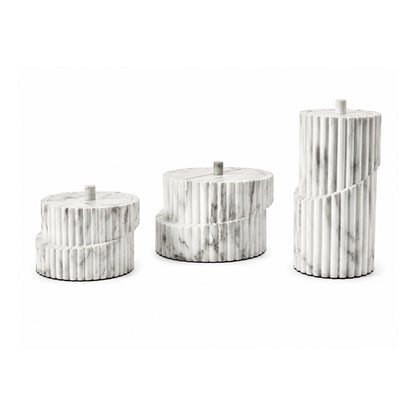 Scala fluted marble storage box with lid for luxury home decor and stylish storage