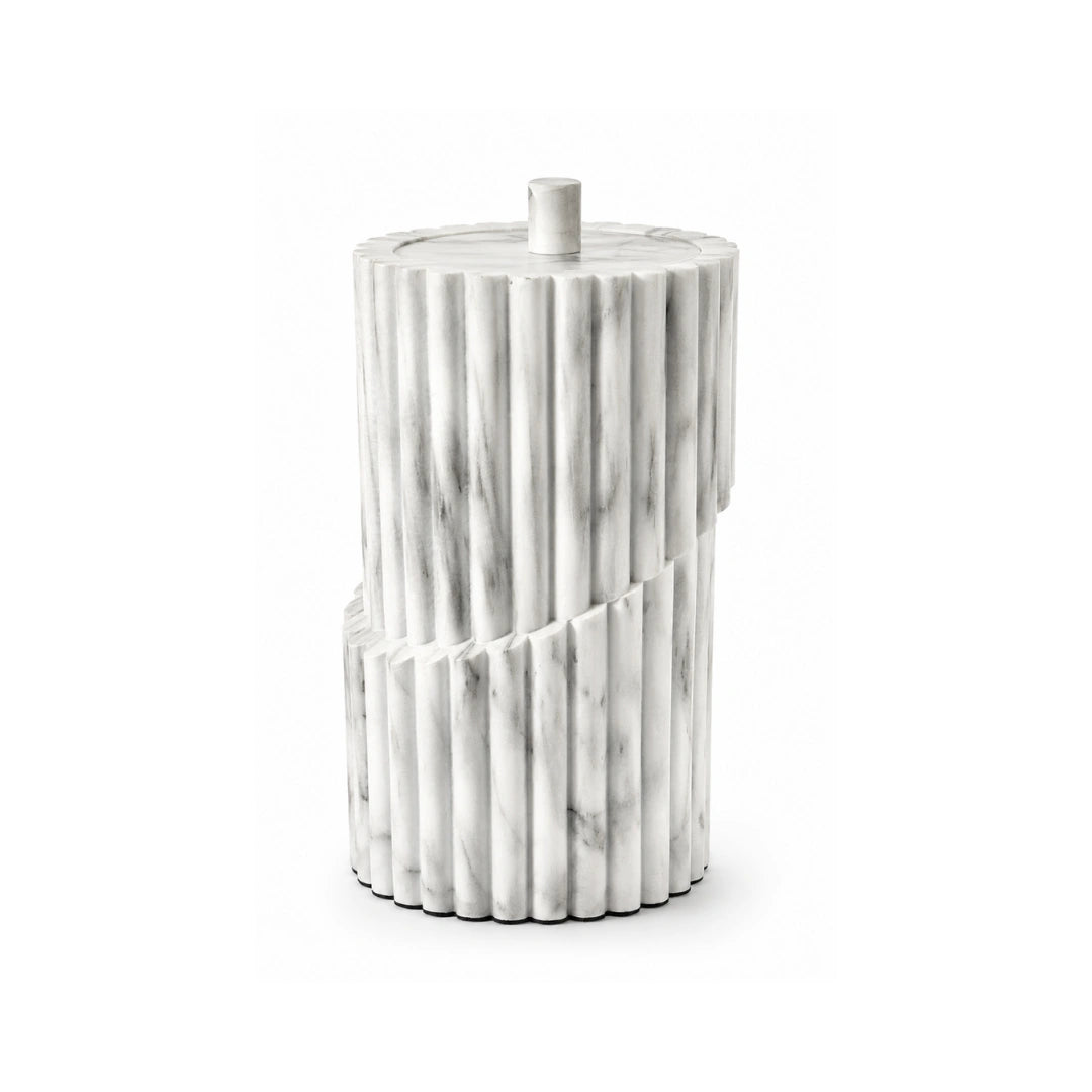 Scala fluted marble storage box with lid for luxury home decor and stylish storage
