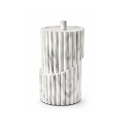 Scala fluted marble storage box with lid for luxury home decor and stylish storage