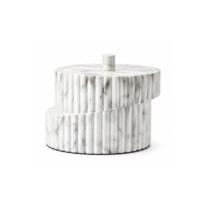 Scala fluted marble storage box with lid for luxury home decor and stylish storage