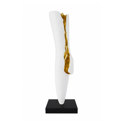 Sharded Solstice contemporary sculpture with gold accent for luxury home interiors