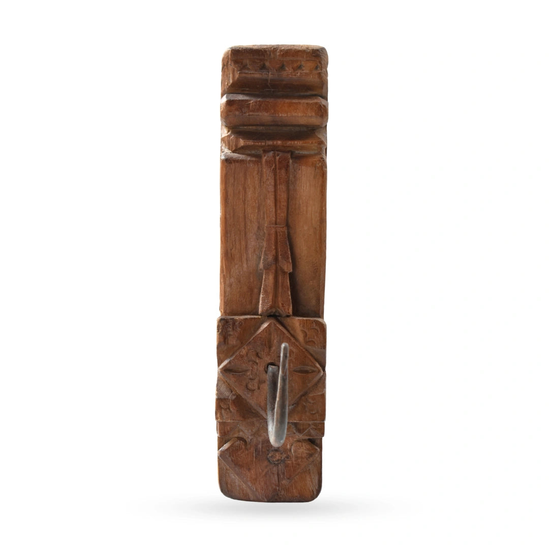 Shikhar wooden wall hanging hooks carved wall decor hooks for modern interiors