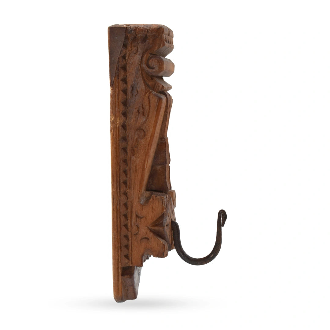 Shikhar wooden wall hanging hooks carved wall decor hooks for modern interiors