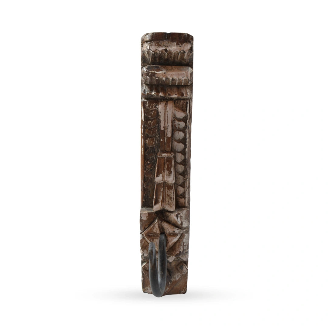 Shikhar wooden wall hanging hooks carved wall decor hooks for modern interiors