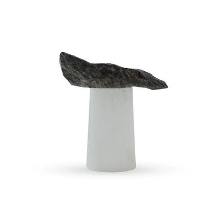 Strata stone pedestal sculpture natural stone decor for modern interiors