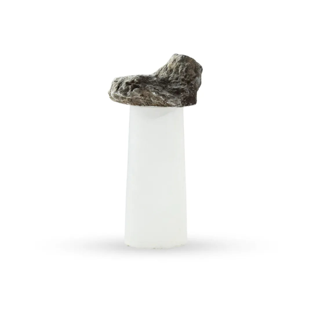 Strata stone pedestal sculpture natural stone decor for modern interiors