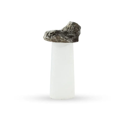 Strata stone pedestal sculpture natural stone decor for modern interiors