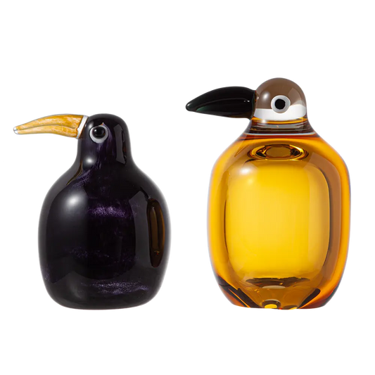 Toucan Amber Glass Bird Sculpture