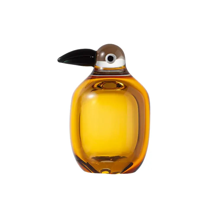 Toucan Amber Glass Bird Sculpture