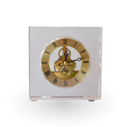 The golden hour clock glass metal luxury table decor for modern home decor