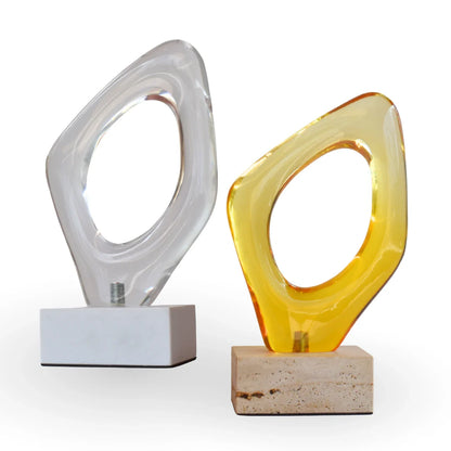 The wormhole ring glass marble luxury table decor for modern home decor