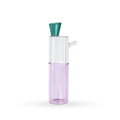 Tilt oil glass bottle contemporary decorative glass object for modern home interiors