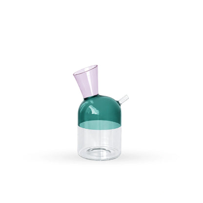 Tilt oil glass bottle contemporary decorative glass object for modern home interiors