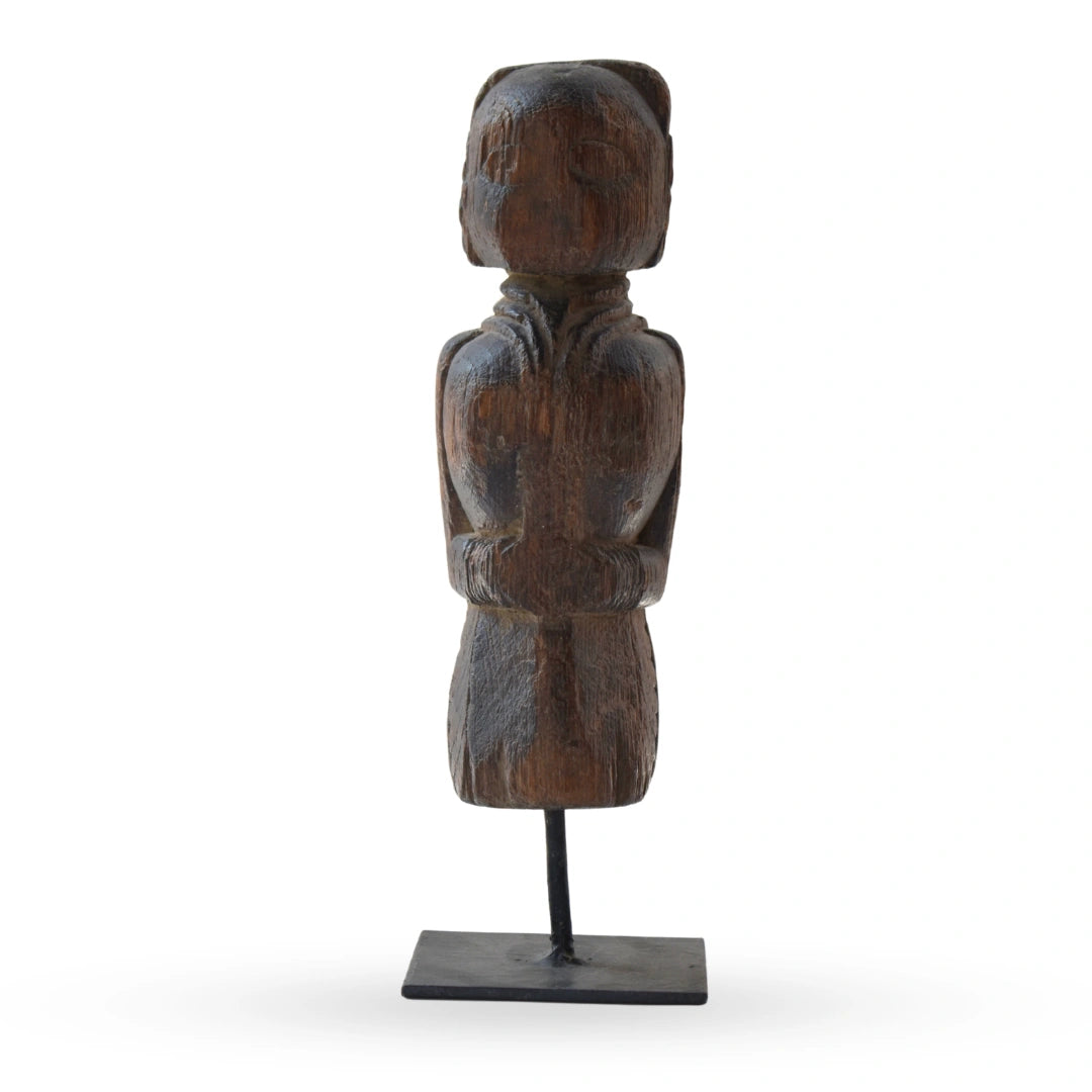 Turvasha wooden doll handcrafted tribal sculpture decor for modern home interiors