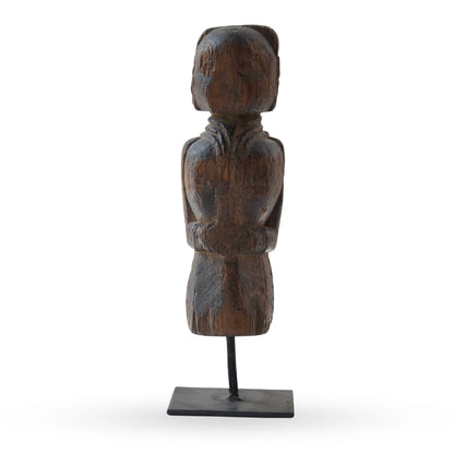 Turvasha wooden doll handcrafted tribal sculpture decor for modern home interiors