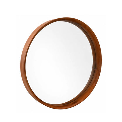Uakisi Circular Wooden Wall Mirror