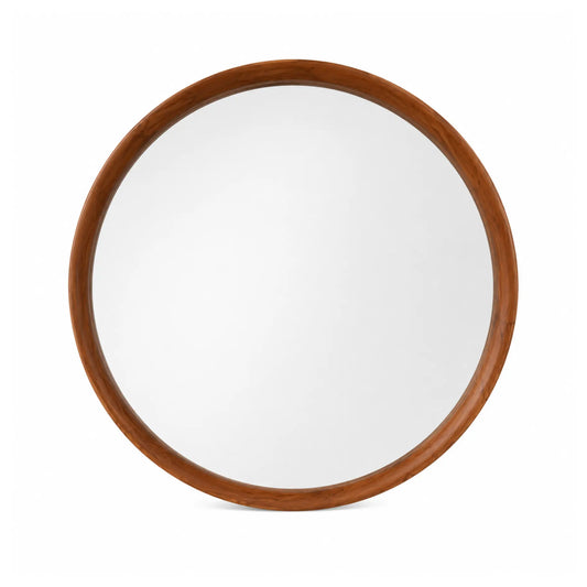 Uakisi Circular Wooden Wall Mirror