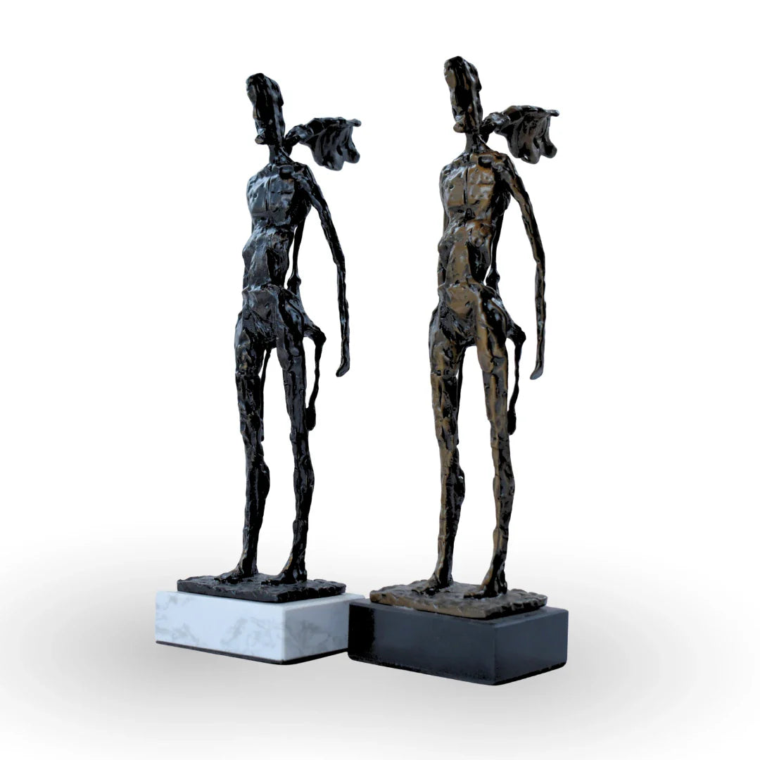 Vecna sculpture black metal marble luxury table decor for modern home decor