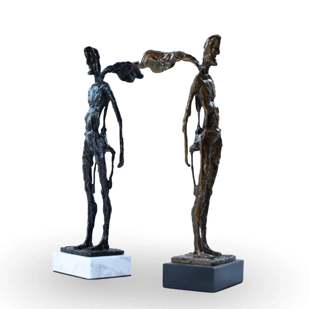 Vecna sculpture gold metal marble luxury table decor for modern home decor