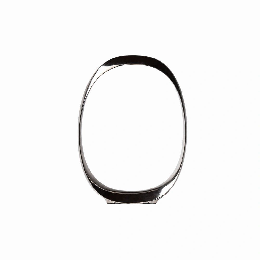 Vortex Ring clear glass sculpture for contemporary home interiors