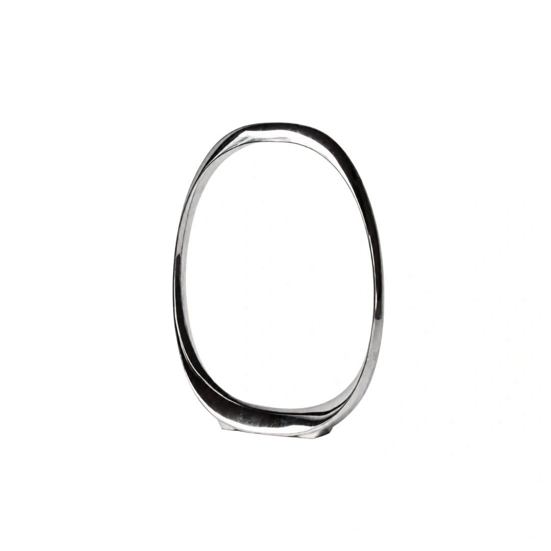 Vortex Ring clear glass sculpture for contemporary home interiors