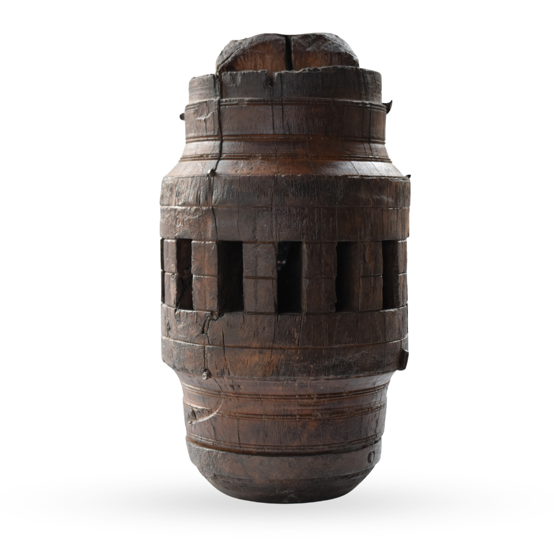 Wooden candle holder carved rustic table decor for modern home interiors