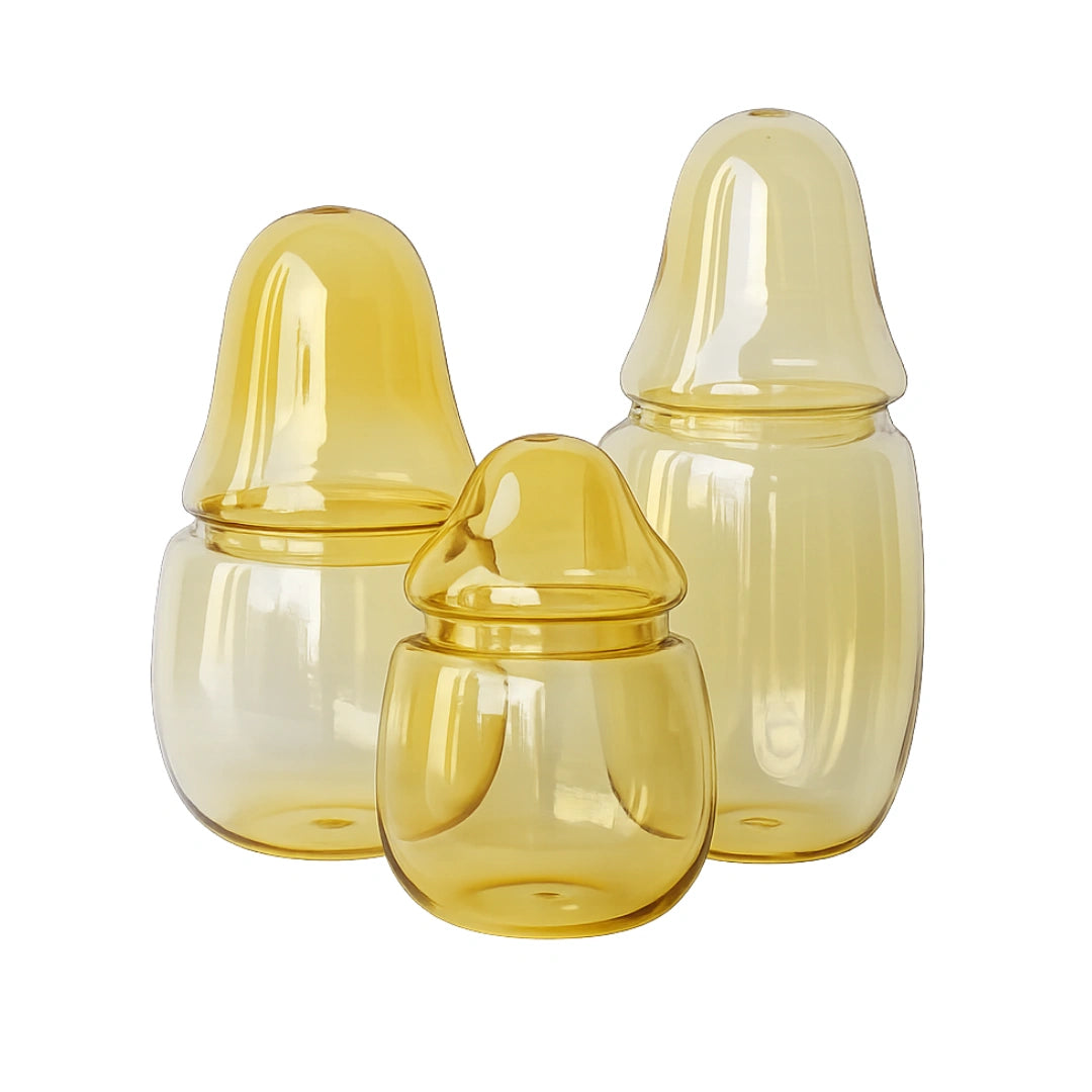 Yellow Apothecary Glass Jar