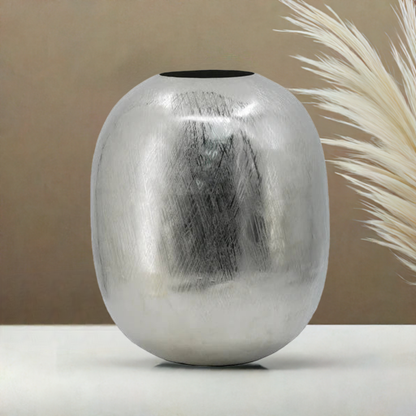 Aluminio Silver Streaks Vase