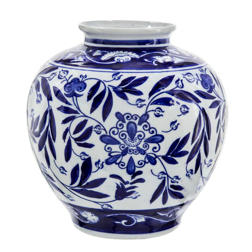 Iyarkai Blue White Vase