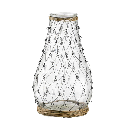 Luminous Fishnet Glass Vase