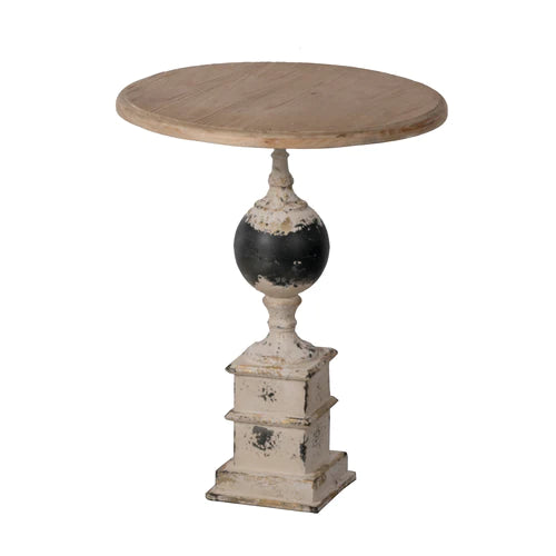 Royche Rustic White Side Table