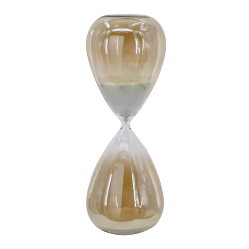 Valioso Hourglass With Grey Luster Finish - White Sand